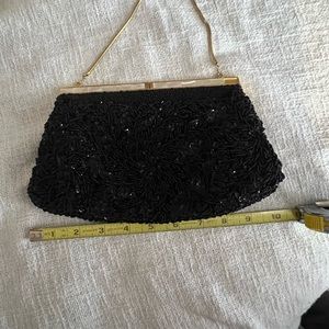 Mr John Vintage Circa 1950-60’s Black with Gold and Mother of Pearl Handbag